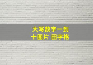 大写数字一到十图片 田字格